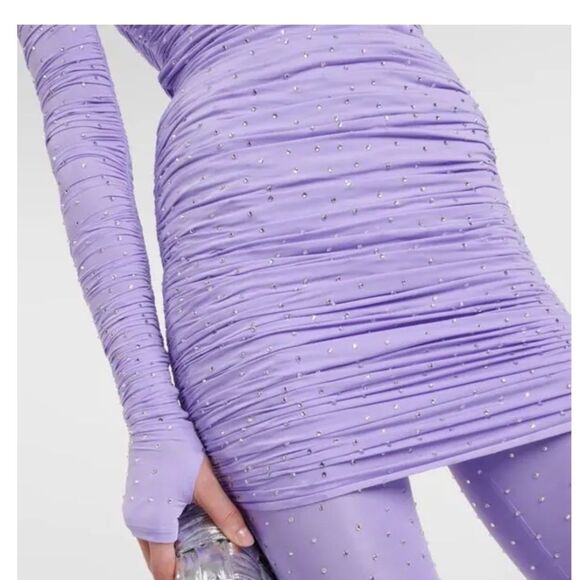 NWOT Alex Perry embellished rouched dress purple - Picture 6 of 12